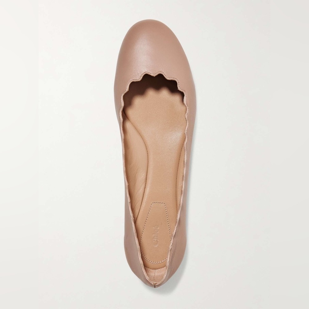 CHLOE Lauren scalloped leather ballet flats in blush - Picture 12 of 12